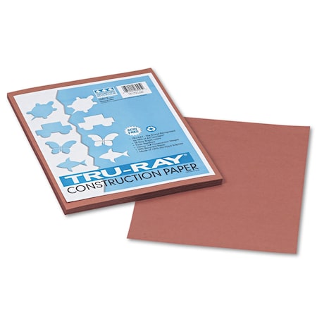 Pacon Tru-Ray Construction Paper, 76 lb Text Weight, 9 x 12, Warm Brown, PK50 103025